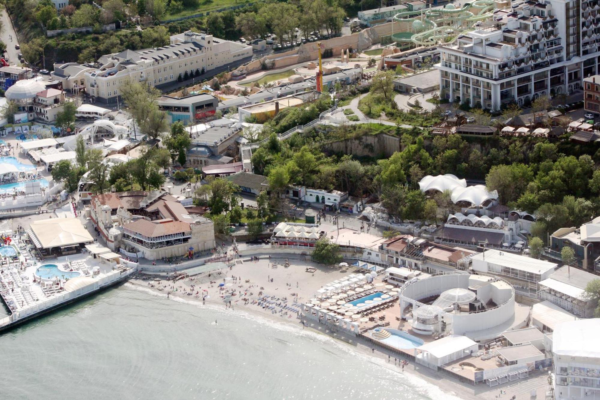 Аркадия Студия С Балконом Частичный Вид Моря Первая Линия От Моря Odessa Extérieur photo